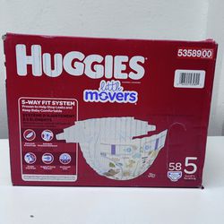 Huggies Little Movers Diapers, Size 5 -58 Count