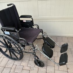 Wheelchair Black w/ Foot Rests Wheel Chair