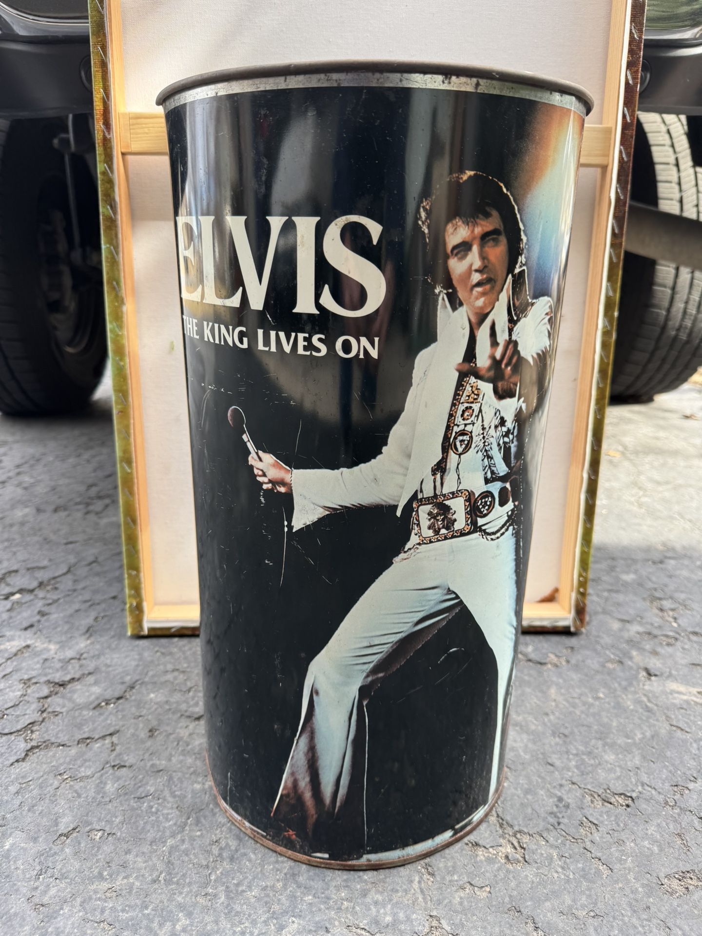 Vintage Elvis Presley Garbage Can