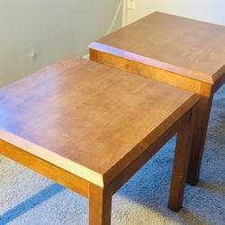 Solid Wood End Tables (Set of 2) – Sturdy & Stylish