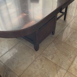 Extendable Table With Under Storage And Stools 