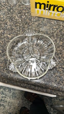 Clear Glass Divided Serving Dish