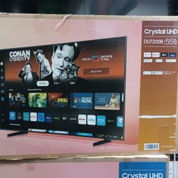 55" Screen Led Smart 4k By Samsung Crystal Ultra HDTV.  1 Year Warranty 