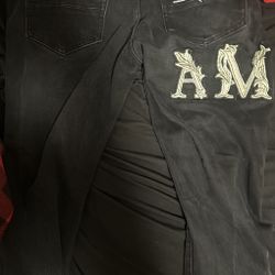 size 34 Amiri jeans and Medium Awful lot of cough syrup hoodie