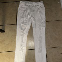 Skinny Ripped White Jeans