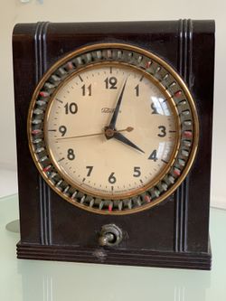 Telechron Model 8B53 Household Timer Clock w/ Bakelite Case - Working - Vintage