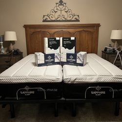 Split King Cool Gel With Massage Adjustable Bases (READ DESCRIPTION)