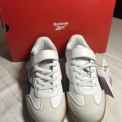 Reebok Smash Edge Kids Sneakers Size 13 White Black Gum Strap Tennis Shoes New 