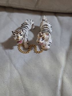 Pair Of Porcelain Tigers
