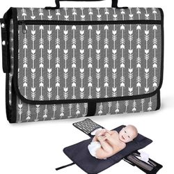 Portable Diaper Changing Pad for Baby with Storage MUBYTREE (Light Gray)