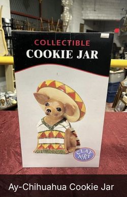 Vintage Clay Art “AY Chihuahua” Cookie Jar BRAND NEW IN THE BOX