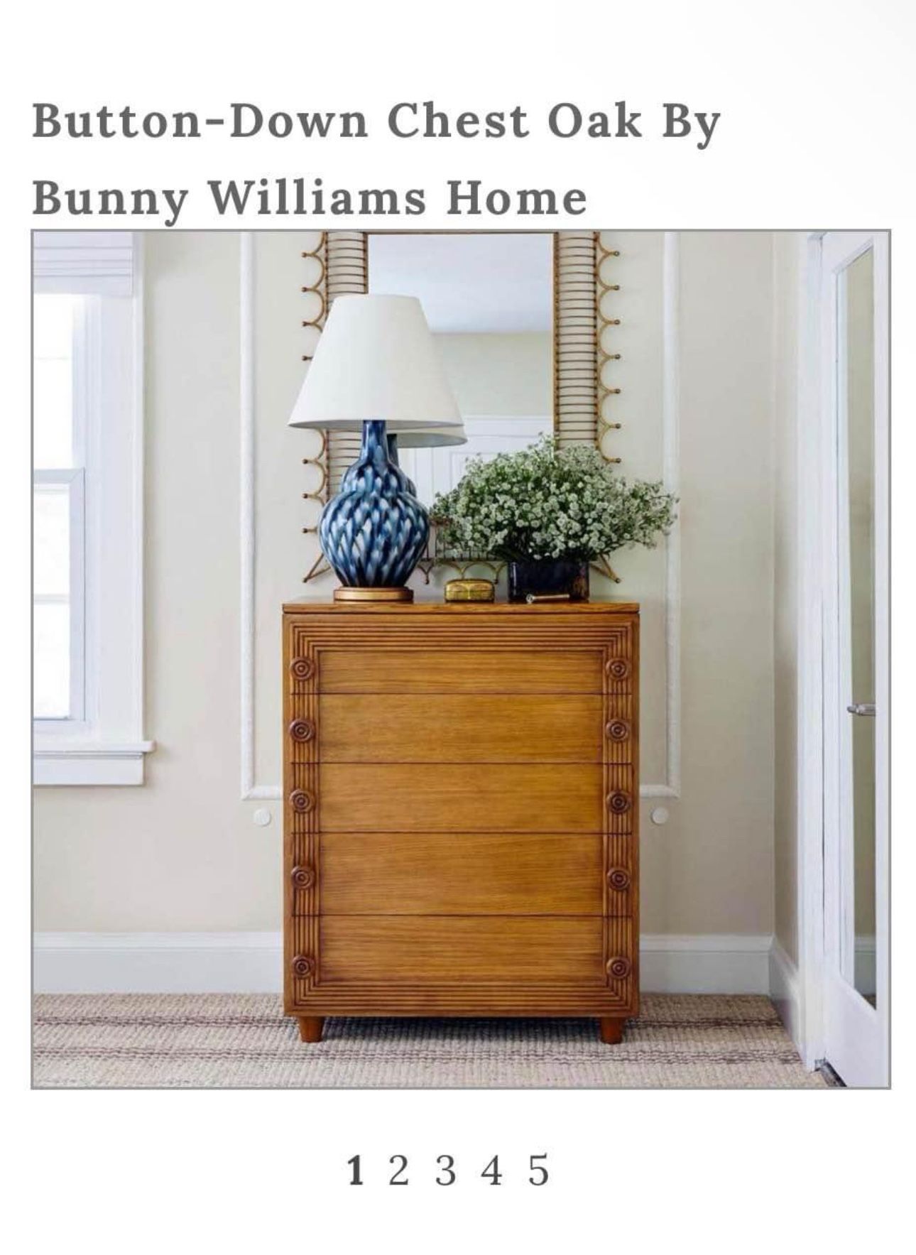Button-Down Chest Oak by Bunny Williams Home