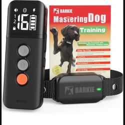 Dog Training Collar with Dog Positive Reinforcement Training Booklet Waterproof Shock Collar with Remote for Small Medium Large Dogs (Black)