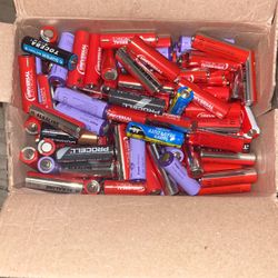 Box Full Of AA Batteries