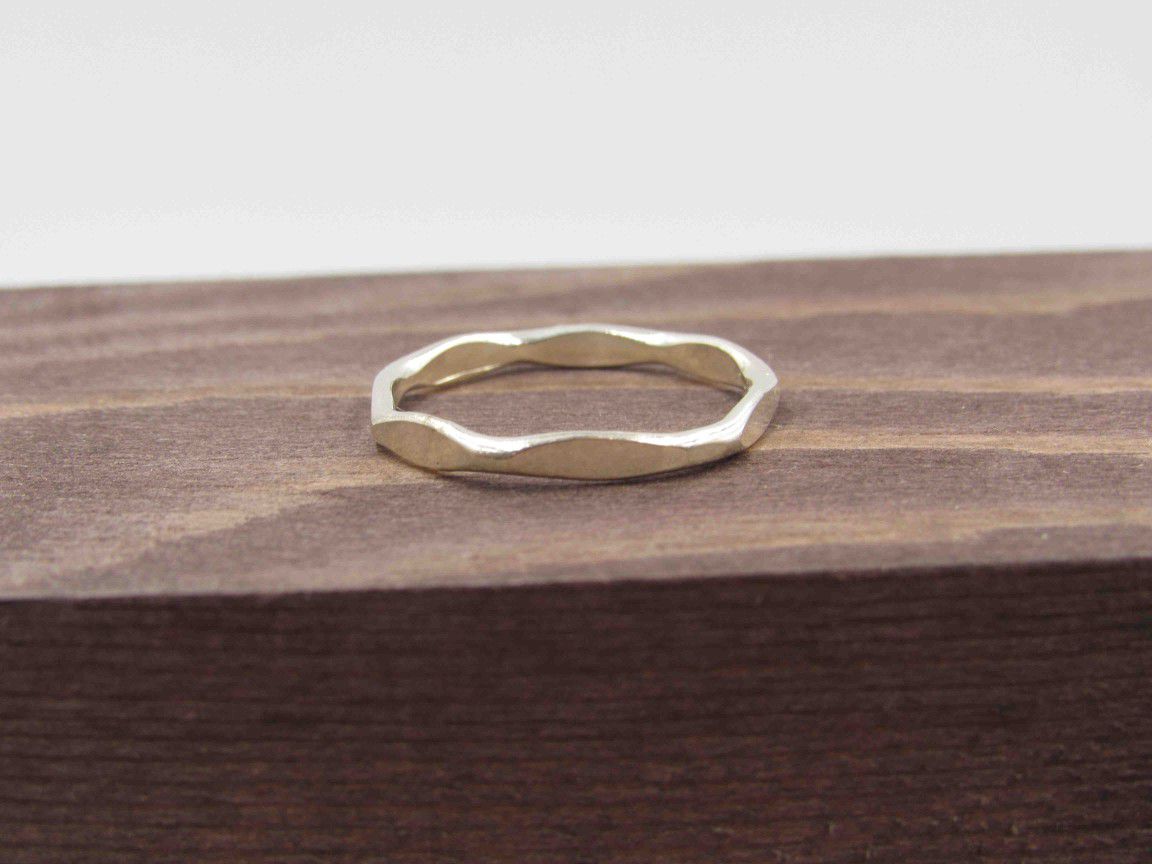 Size 6.5 Sterling Silver Thin Hammered Band Ring Vintage Statement Engagement Wedding Promise Anniversary Bridal Cocktail Friendship