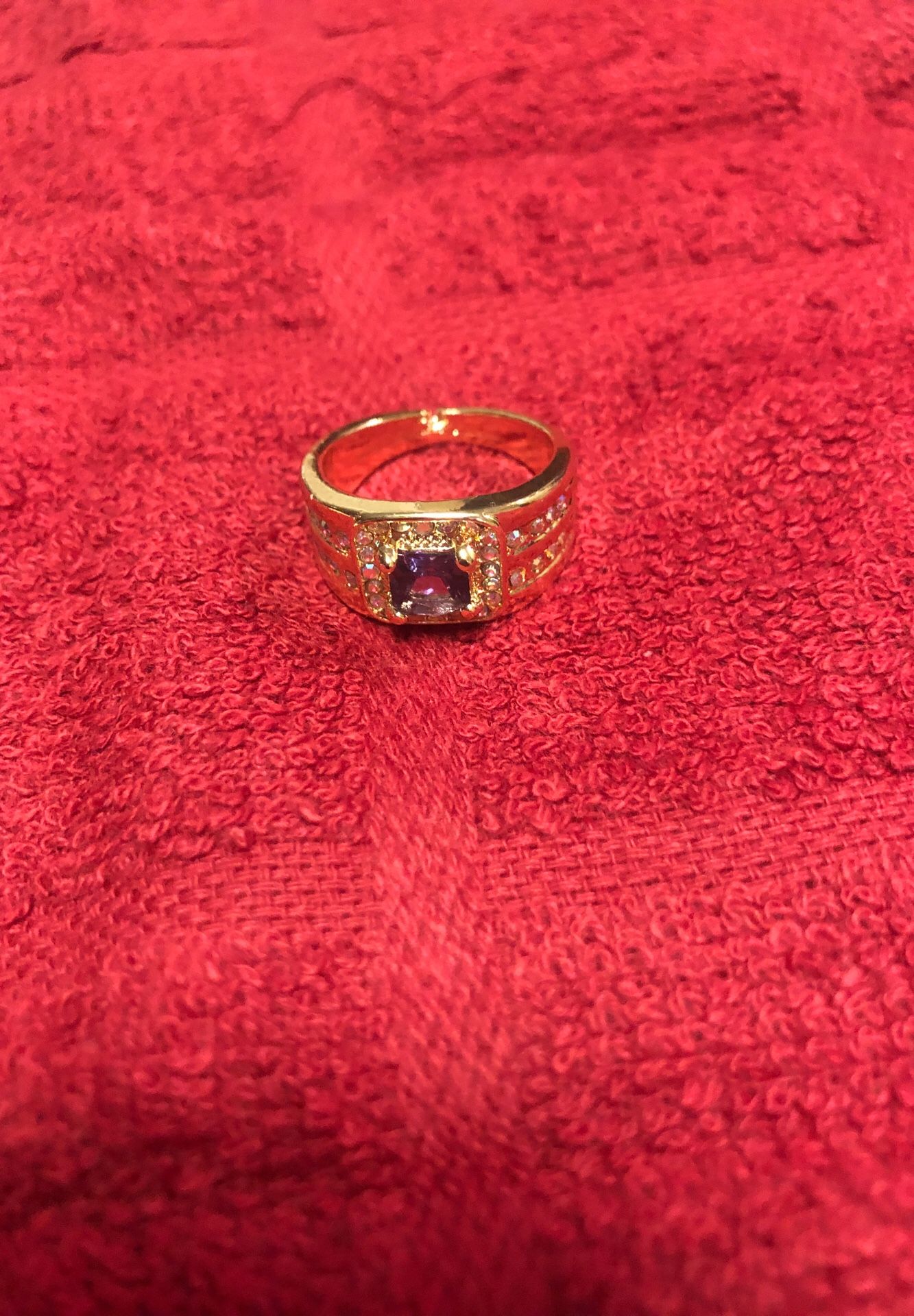 18k gold filled amethyst ring