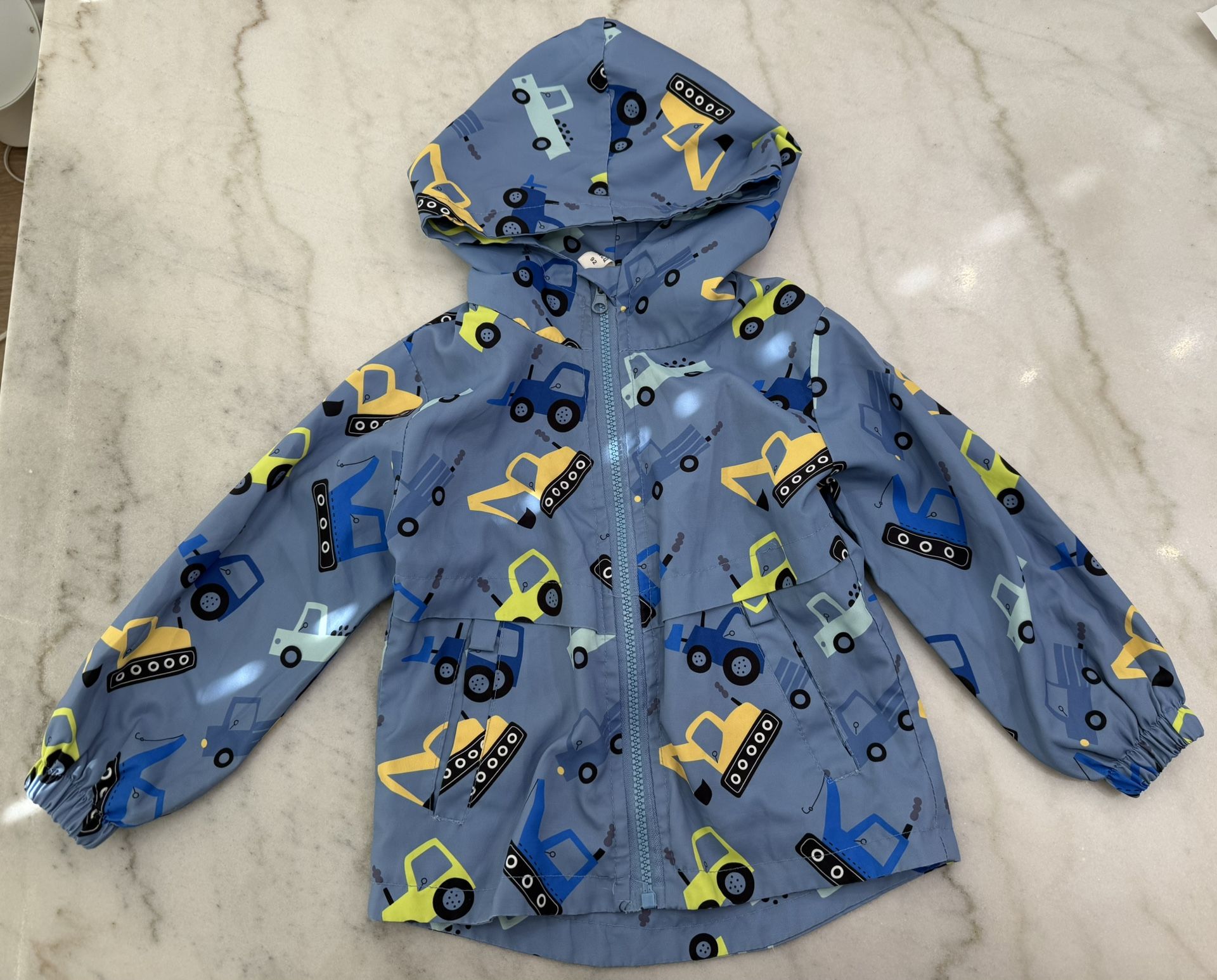 Toddler Windbreaker With Construction Vehicles 