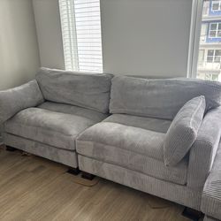 MaelinWayfair Light Gray corduroy couch