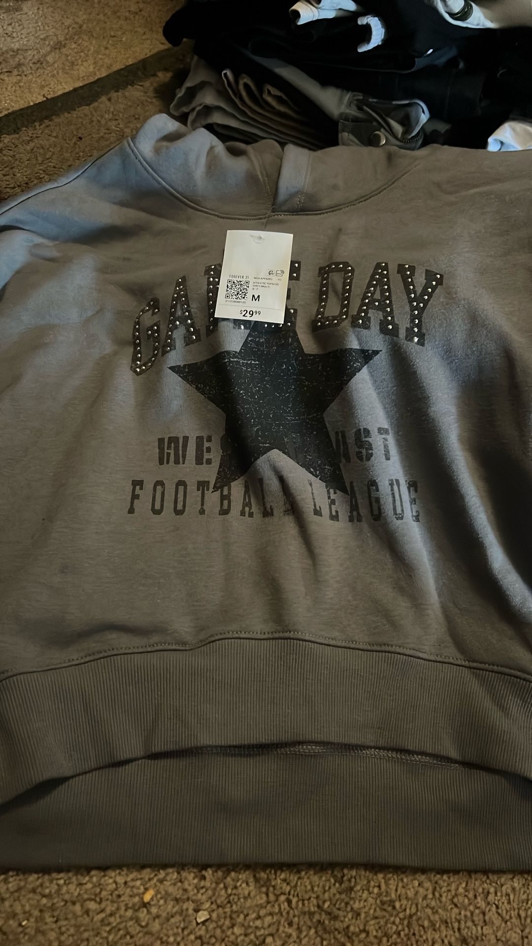 Long Sleeve Crop Hoodie Medium New
