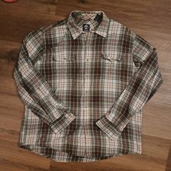 Vintage Timberland Shirt Men's XL Brown/Orange Plaid Mens 1998 90s