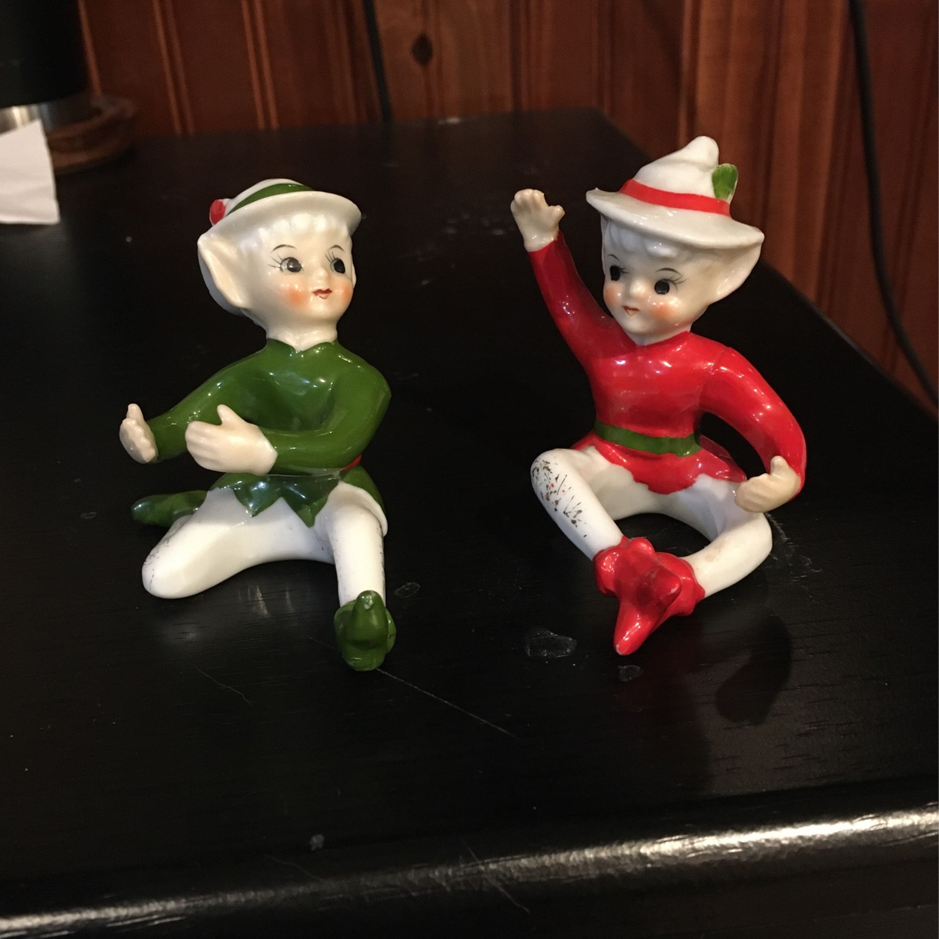 2 Vintage Pixie Elf Candle Huggers 