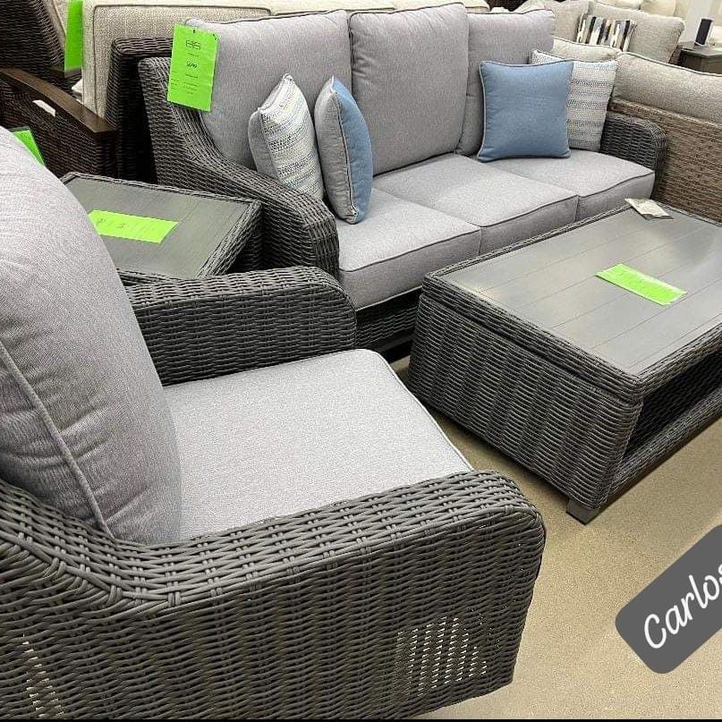 $39 Down Payment Ashley Outdoor Sofa, Loveseat,Chair and Coffee Table  