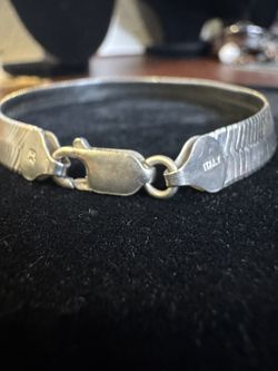 925 Italy Sterling Silver Herringbone Bracelet – 10g – Flat Snake Chain