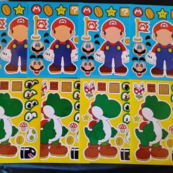 Super Mario Make Face Sticker sheets lot of 24 