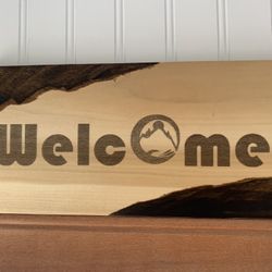 Burned Wood Engraving Sign