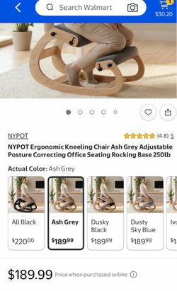 NYPOT Ergonomic Kneeling Chair Ash Grey Adjustable Posture Correcting Office Seating Rocking Base 250lb Ash Grey. Used in great condition with some m