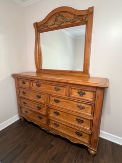 Wood Dresser with Mirror