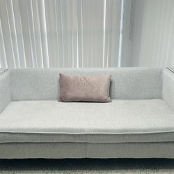 Beautiful Light Gray Button Tufted Loveseat 