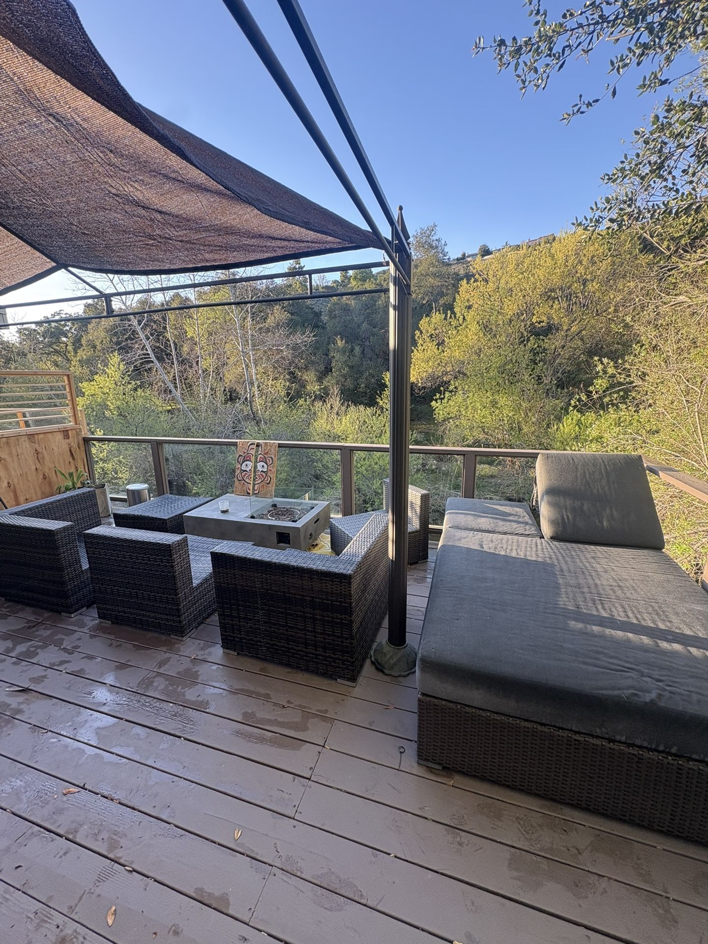 REDUCED: Outdoor Furniture Bundle - 6 Piece Wicker Set & Stone Patio Table $189 negotiable