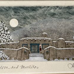 Original Watercolor Etching Art Anne Sawyer