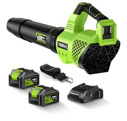 Cordless Leaf Blower 650CFM, 2×20V 5.2Ah Batteries Included, 3-Speed Turbo, Lightweight with Charger & Strap