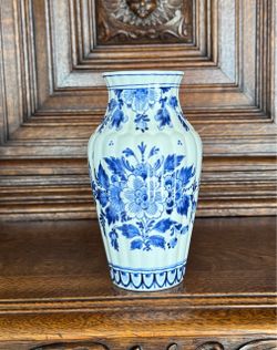 Delft Porceleyne Fles Vase 6.75” Vintage 1957