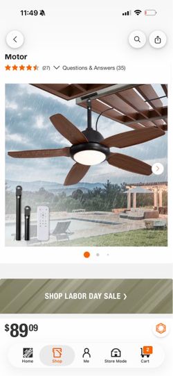 Outdoor Ceiling Fan with Light and Remote