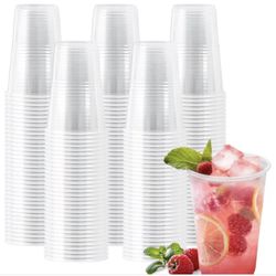200 Disposable Clear Cups (9oz) – BPA-Free – Hot/Cold Drinks