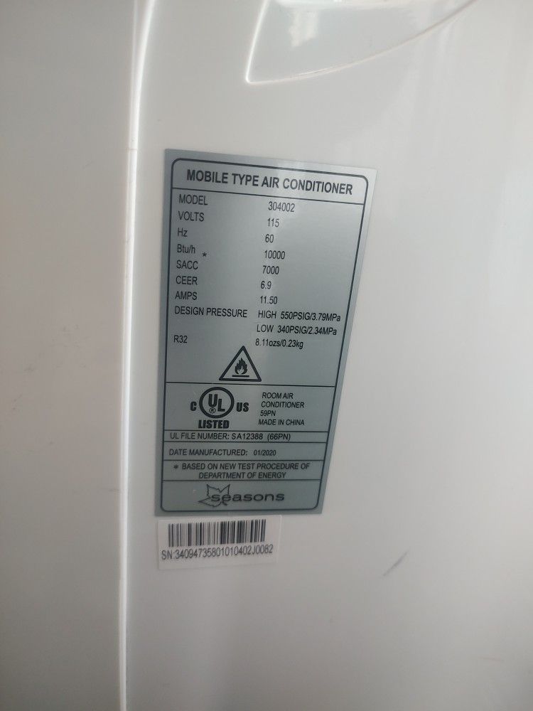 Seasons Portable AC Unit /Heater 10000 BTU