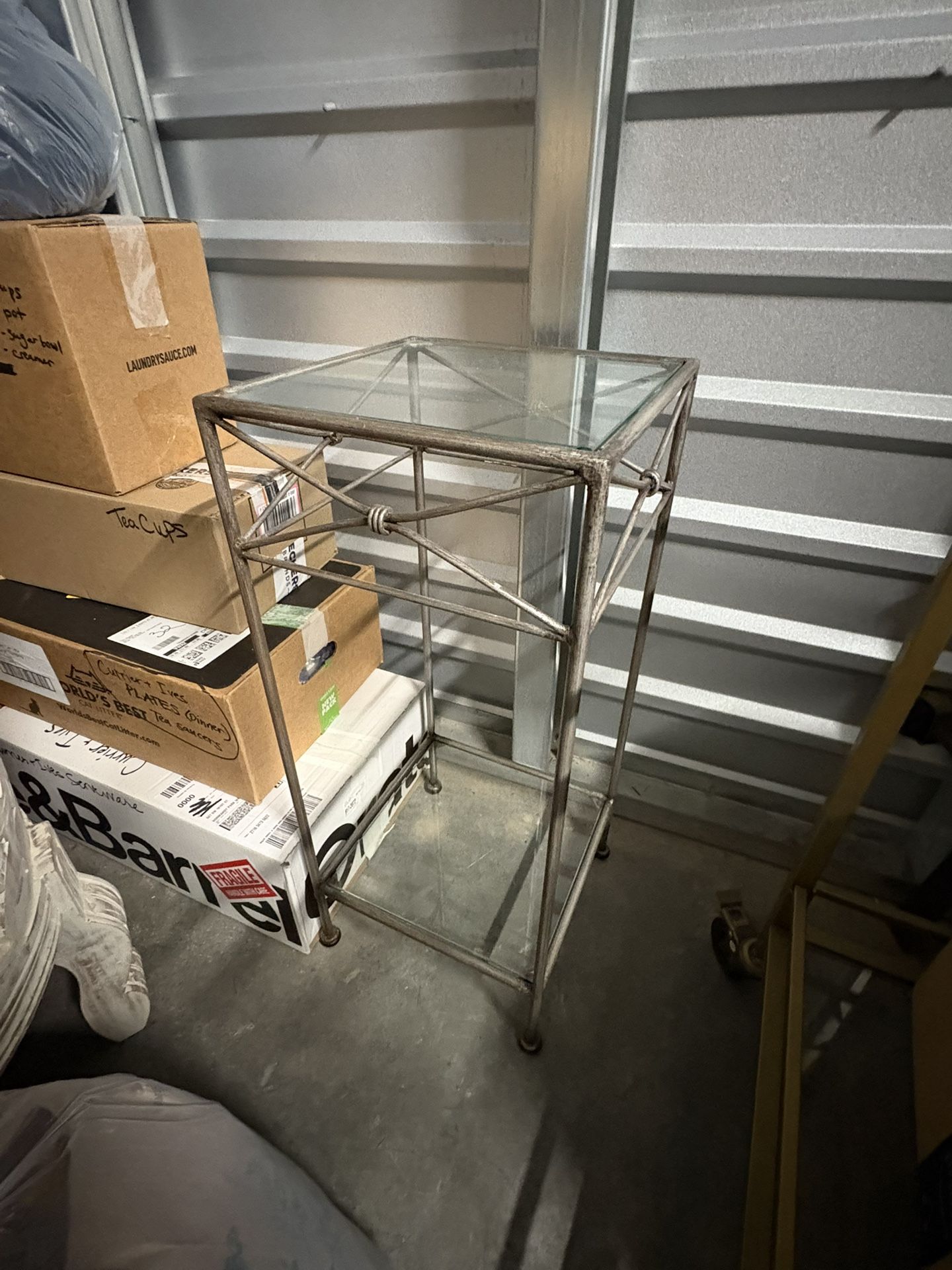 Glass & Metal Side Table