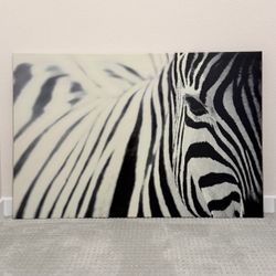 Black and White Zebra Canvas Wall Art
