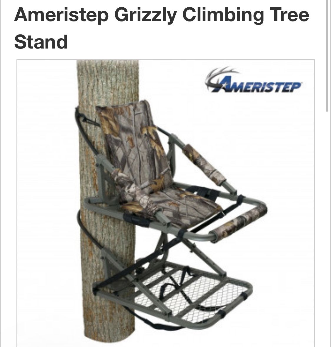 Hunting Tree Stand Ameristep Grizzly Climbing Tree Stand