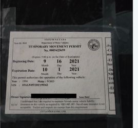 30 day moving permit