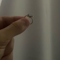 Gold, Blue Topaz Ring 