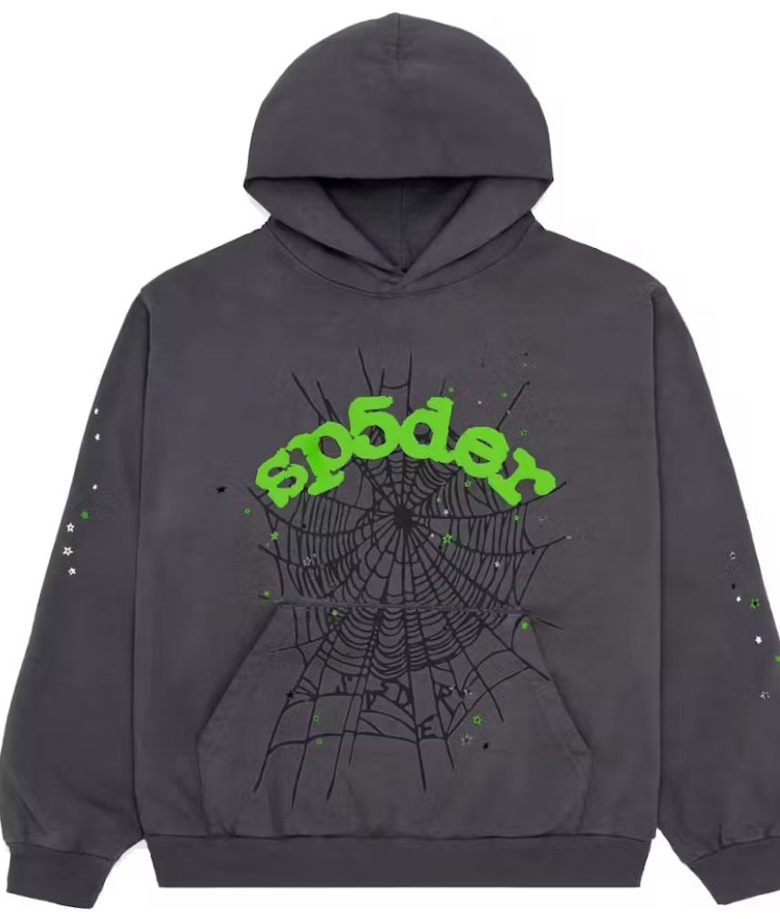 Gray And Green Spider Hoodie