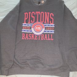 Detroit Pistons NBA Gray Sweater; Men’s L