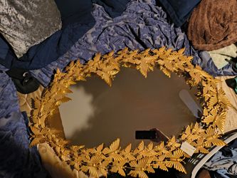 Gold Butterfly Frame Oval Decorative Mirror