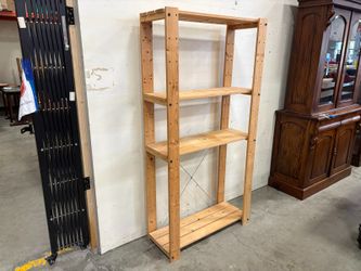 Knotty Pine 4 Tier Utility Shelf
