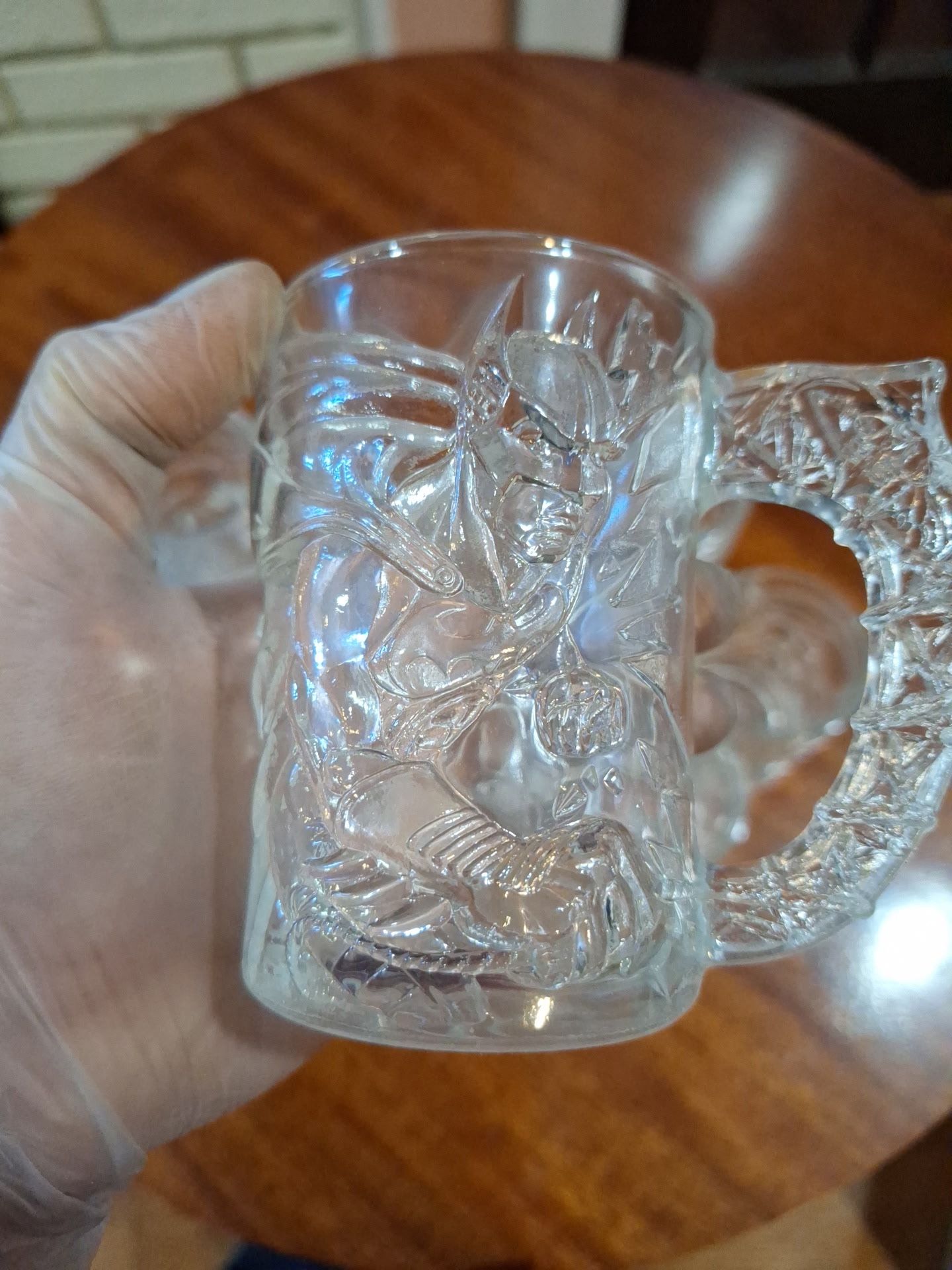 Set of Ten (10) Vintage McDonald's 1995 Batman Forever 3D glass promotional mugs