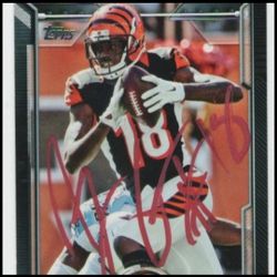A.J. GREEN BENGALS AUTOGRAPHED 2015 TOPPS NFL FOOTBALL CARD